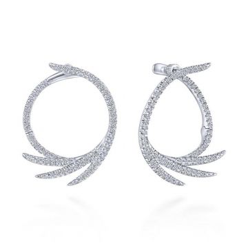 Gabriel & Co. 14k White Gold Kaslique Diamond Hoop Earrings