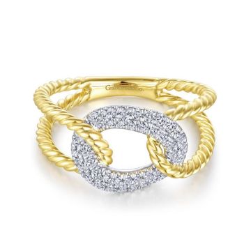 Gabriel & Co. 14k Two Tone Gold Hampton Diamond Ring