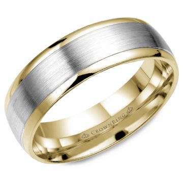 CrownRing 14k  Two Tone Gold Classic 7mm Wedding Band