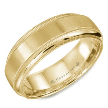 Crownring Wedding Band Yellow Gold Classic 7.00mm