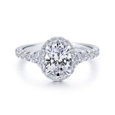 Gabriel & Co. 14k White Gold Entwined Halo Engagement Ring